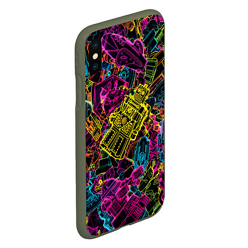 Чехол iPhone XS Max матовый Cyber space pattern Fashion 3022 / 3D-Темно-зеленый – фото 2