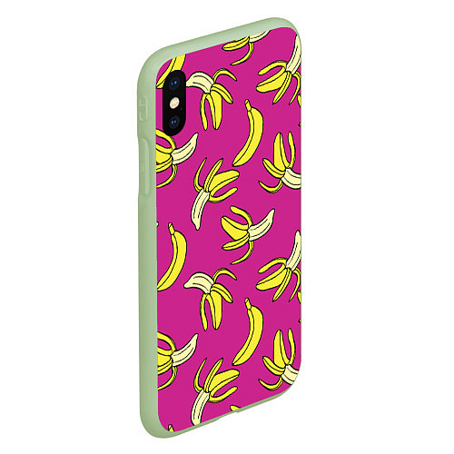 Чехол iPhone XS Max матовый Banana pattern Summer Color / 3D-Салатовый – фото 2