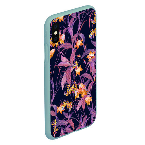 Чехол iPhone XS Max матовый Цветы Колокольчики / 3D-Мятный – фото 2