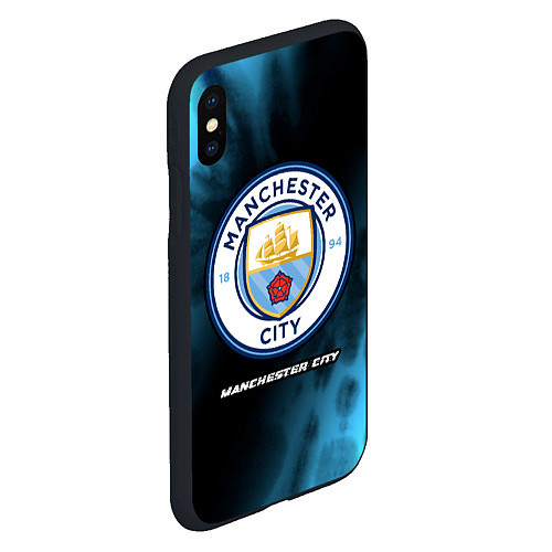 Чехол iPhone XS Max матовый МАНЧЕСТЕР СИТИ Manchester City 5 / 3D-Черный – фото 2