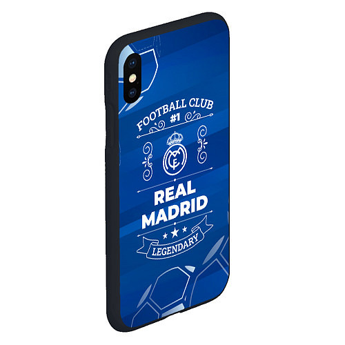 Чехол iPhone XS Max матовый Real Madrid FC 1 / 3D-Черный – фото 2