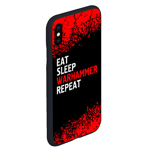 Чехол iPhone XS Max матовый Eat Sleep Warhammer Repeat - Спрей / 3D-Черный – фото 2