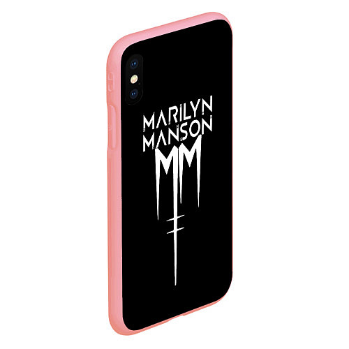 Чехол iPhone XS Max матовый Marilyn manson rock n roll / 3D-Баблгам – фото 2