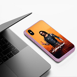 Чехол iPhone XS Max матовый Vi cyberpunk 2077, цвет: 3D-сиреневый — фото 2