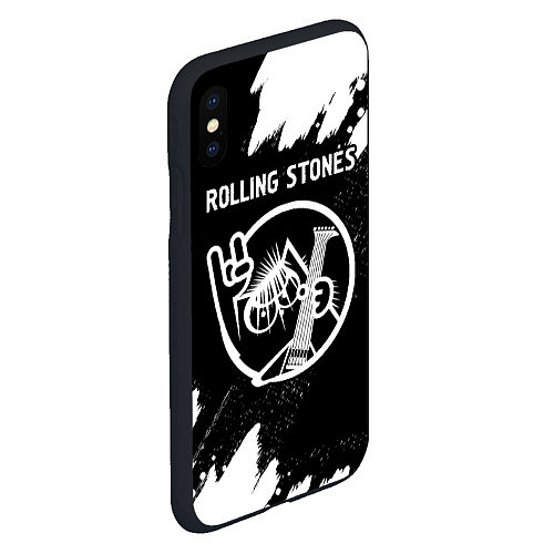 Чехол iPhone XS Max матовый Rolling Stones - КОТ - Краска / 3D-Черный – фото 2