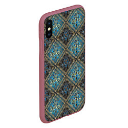 Чехол iPhone XS Max матовый Классические паттерны, цвет: 3D-малиновый — фото 2