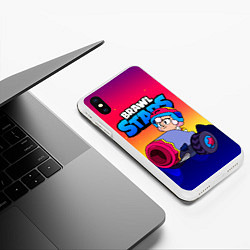 Чехол iPhone XS Max матовый Bonnie Бонни Brawl Stars, цвет: 3D-белый — фото 2