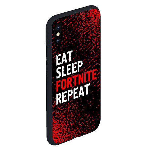 Чехол iPhone XS Max матовый Eat Sleep Fortnite Repeat Арт / 3D-Черный – фото 2