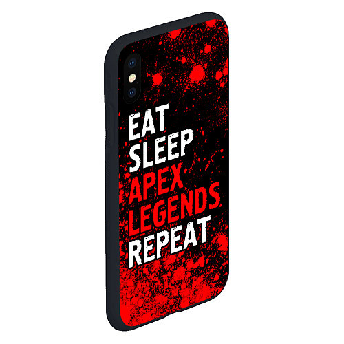 Чехол iPhone XS Max матовый Eat Sleep Apex Legends Repeat Краска / 3D-Черный – фото 2