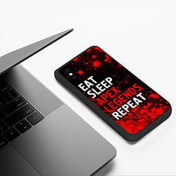 Чехол iPhone XS Max матовый Eat Sleep Apex Legends Repeat Краска, цвет: 3D-черный — фото 2