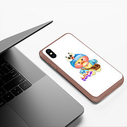 Чехол iPhone XS Max матовый Рисунок Лалафанфан, цвет: 3D-коричневый — фото 2