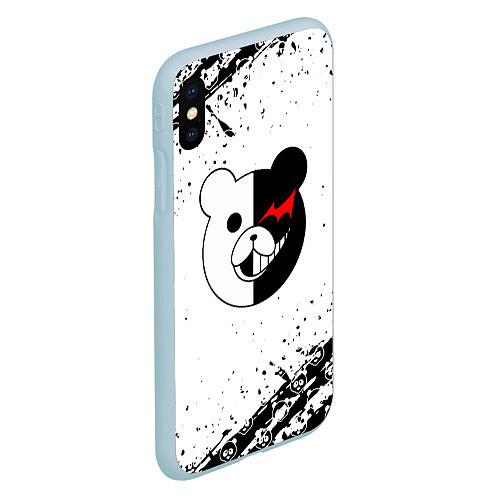 Чехол iPhone XS Max матовый Monokuma монокума / 3D-Голубой – фото 2