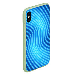 Чехол iPhone XS Max матовый Abstraction neon lines, цвет: 3D-салатовый — фото 2