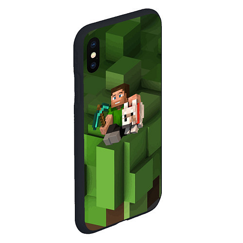 Чехол iPhone XS Max матовый Minecraft Heroes Video game / 3D-Черный – фото 2