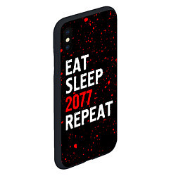 Чехол iPhone XS Max матовый Eat Sleep 2077 Repeat Краска, цвет: 3D-черный — фото 2