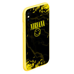 Чехол iPhone XS Max матовый Nirvana молнии, цвет: 3D-желтый — фото 2