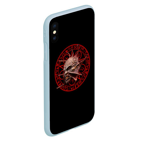 Чехол iPhone XS Max матовый Джиперс Криперс и пентограмма / 3D-Голубой – фото 2