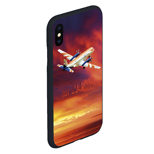 Чехол iPhone XS Max матовый Самолет Ил 114-300 / 3D-Черный – фото 2