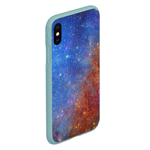 Чехол iPhone XS Max матовый Яркая вселенная / 3D-Мятный – фото 2