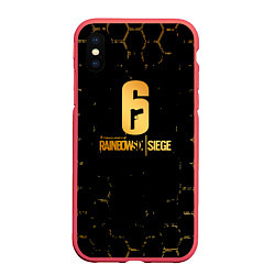 Чехол iPhone XS Max матовый Rainbow six siege соты