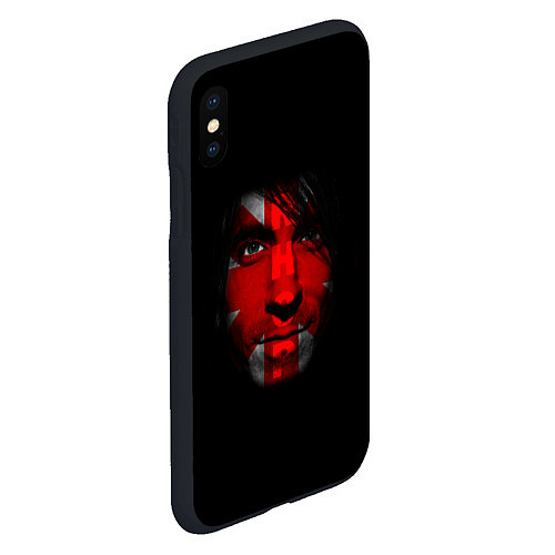 Чехол iPhone XS Max матовый Red Hot Chili Peppers солист группы лицо / 3D-Черный – фото 2