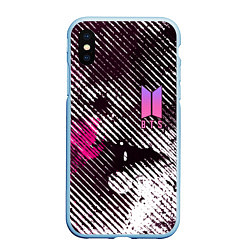 Чехол iPhone XS Max матовый BTS КРАСКА, цвет: 3D-голубой