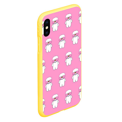 Чехол iPhone XS Max матовый ЛАЛАФАНФАН на розовом фоне / 3D-Желтый – фото 2