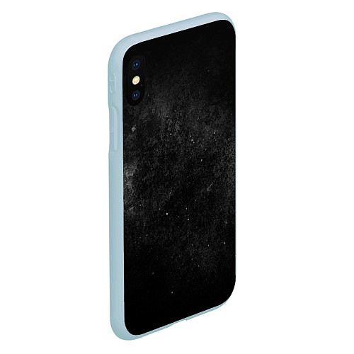 Чехол iPhone XS Max матовый Черный космос black space / 3D-Голубой – фото 2