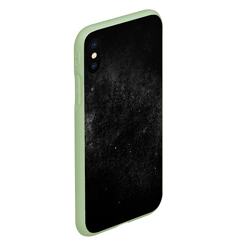Чехол iPhone XS Max матовый Черный космос black space / 3D-Салатовый – фото 2