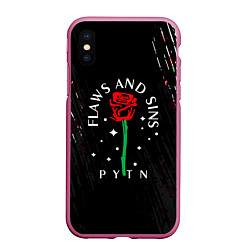 Чехол iPhone XS Max матовый Payton Moormeie pattern rose, цвет: 3D-малиновый