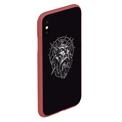 Чехол iPhone XS Max матовый Dark mask / 3D-Красный – фото 2