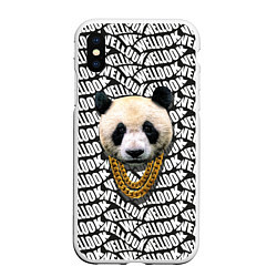 Чехол iPhone XS Max матовый Panda Look, цвет: 3D-белый