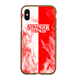 Чехол iPhone XS Max матовый ОЧЕНЬ СТРАННЫЕ ДЕЛА STRANGER THINGS ПЛАМЯ, цвет: 3D-коричневый