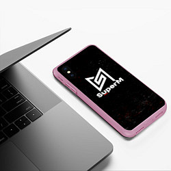 Чехол iPhone XS Max матовый Superm мелкие брызги красок, цвет: 3D-розовый — фото 2