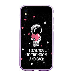 Чехол iPhone XS Max матовый I LOVE YOU TO THE MOON AND BACK КОСМОС