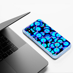 Чехол iPhone XS Max матовый ТЕКСТУРА ШАРОВ, цвет: 3D-голубой — фото 2