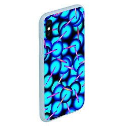 Чехол iPhone XS Max матовый ТЕКСТУРА ШАРОВ, цвет: 3D-голубой — фото 2