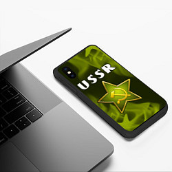 Чехол iPhone XS Max матовый USSR - ЗВЕЗДА - Огонь, цвет: 3D-черный — фото 2