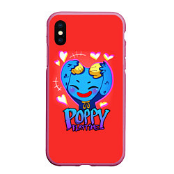 Чехол iPhone XS Max матовый POPPY PLAYTIME CUTE HAGGY WAGGY - милый Хагги Вагг, цвет: 3D-малиновый