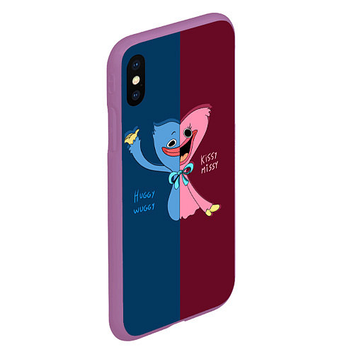 Чехол iPhone XS Max матовый POPPY PLAYTIME HAGGY WAGGY AND KISSY MISSY / 3D-Фиолетовый – фото 2