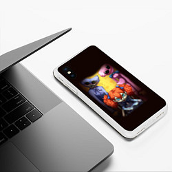 Чехол iPhone XS Max матовый POPPY PLAYTIME ХАГГИ ВАГГИ, КИССИ МИССИ И КУКЛА, цвет: 3D-белый — фото 2