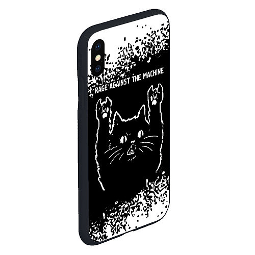 Чехол iPhone XS Max матовый Rage Against The Machine Rock Cat / 3D-Черный – фото 2