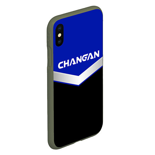 Чехол iPhone XS Max матовый ЧАНГАН - CHANGAN - ФОРМА / 3D-Темно-зеленый – фото 2
