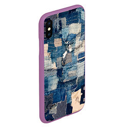 Чехол iPhone XS Max матовый Patchwork Jeans Осень Зима 2023, цвет: 3D-фиолетовый — фото 2