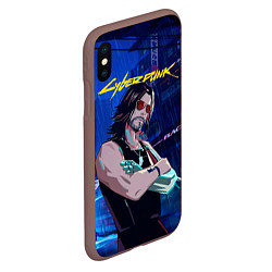 Чехол iPhone XS Max матовый Johnny Cyberpunk2077, цвет: 3D-коричневый — фото 2