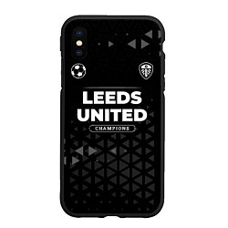 Чехол iPhone XS Max матовый Leeds United Форма Champions, цвет: 3D-черный