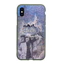 Чехол iPhone XS Max матовый The Beatles Легендарная Ливерпульская четвёрка, цвет: 3D-темно-зеленый