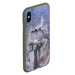 Чехол iPhone XS Max матовый The Beatles Легендарная Ливерпульская четвёрка, цвет: 3D-темно-зеленый — фото 2