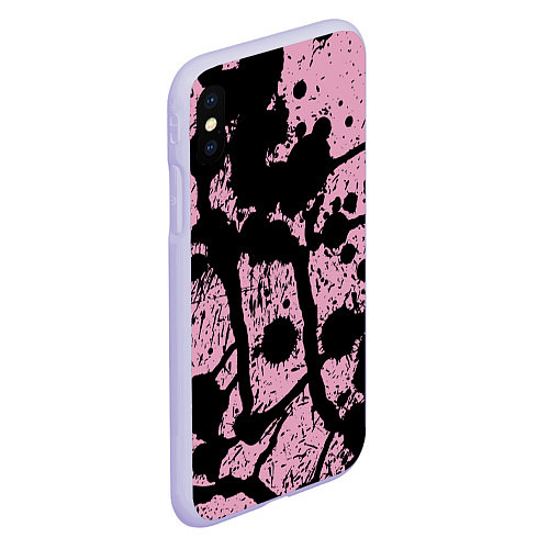 Чехол iPhone XS Max матовый Кляксы Авангард Узор Blots Vanguard Pattern / 3D-Светло-сиреневый – фото 2