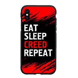 Чехол iPhone XS Max матовый Eat Sleep Creed Repeat - Краски, цвет: 3D-черный